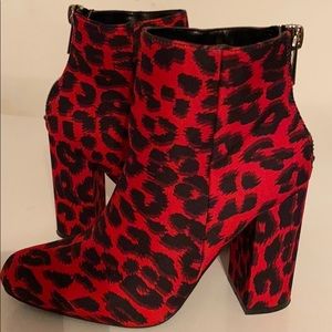 Red cheetah booties